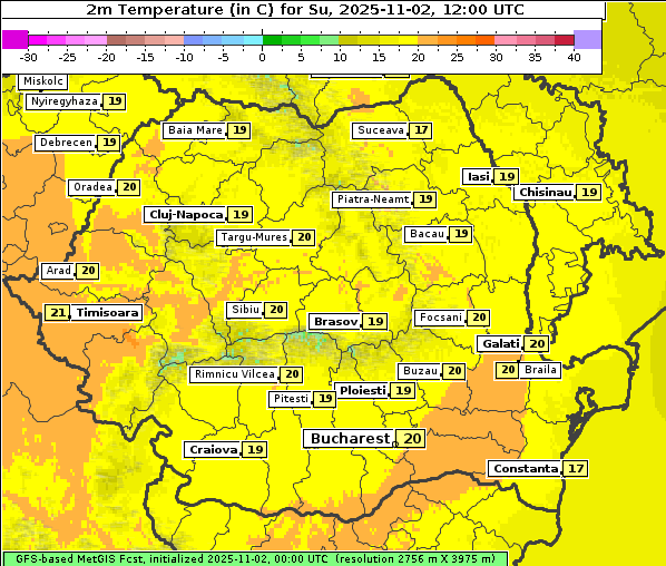 Temperatur, 2. 11. 2025