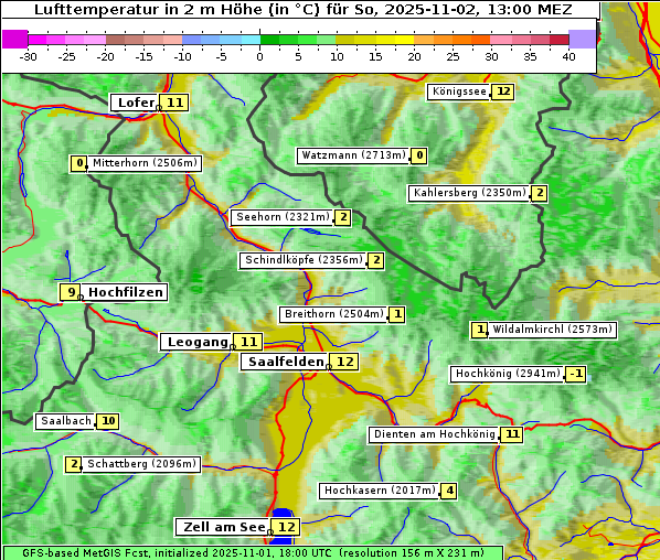 Temperatur, 2. 11. 2025