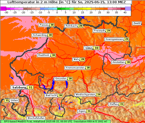 Temperatur, 15. 6. 2025