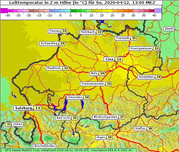 Temperatur, 12. 4. 2026