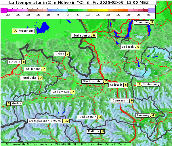 Temperatur, 6. 2. 2026