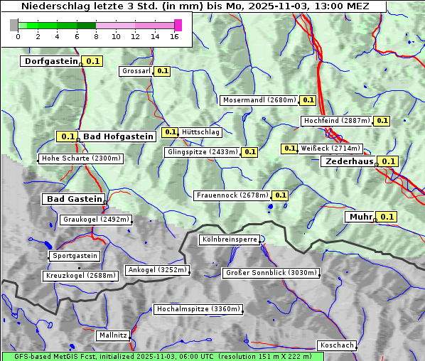 Niederschlag, 3. 11. 2025