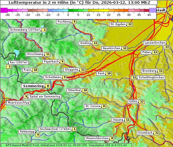 Temperatur, 12. 3. 2026