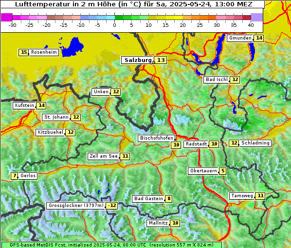 Temperatur, 24. 5. 2025