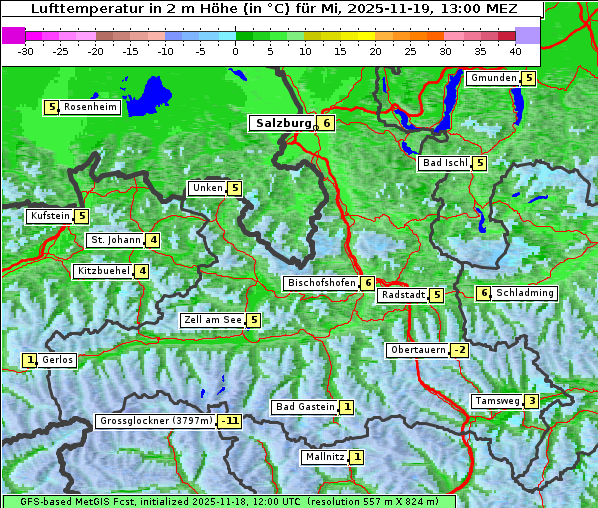 Temperatur, 19. 11. 2025