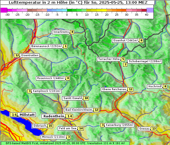 Temperatur, 25. 5. 2025