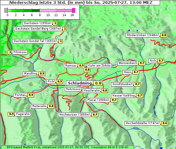 Niederschlag, 27. 7. 2025