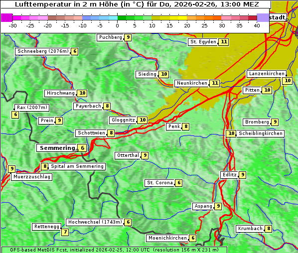 Temperatur, 26. 2. 2026