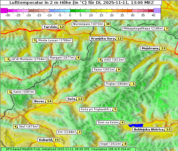 Temperatur, 11. 11. 2025
