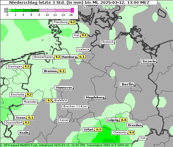 Niederschlag, 12. 3. 2025
