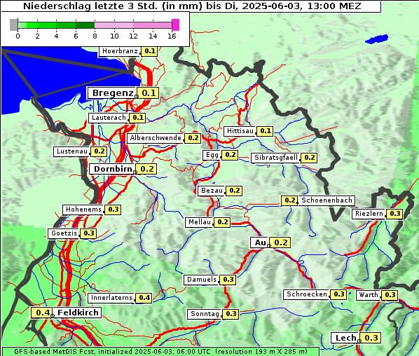 Niederschlag, 3. 6. 2025