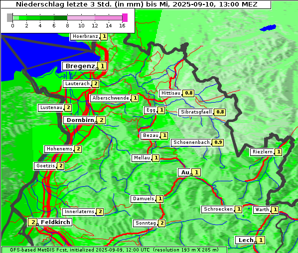 Niederschlag, 10. 9. 2025