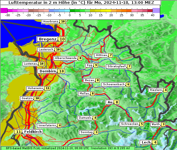 Temperatur, 18. 11. 2024