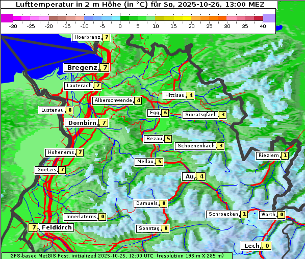 Temperatur, 26. 10. 2025