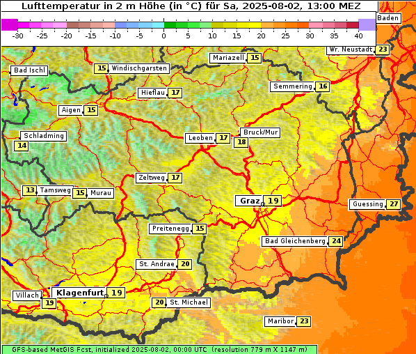 Temperatur, 2. 8. 2025
