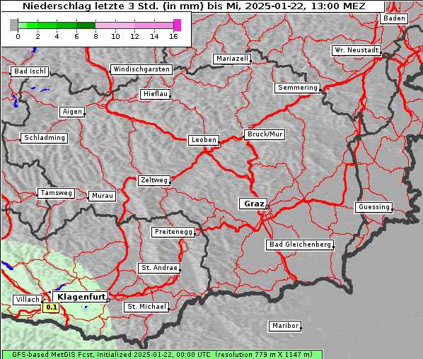 Niederschlag, 22. 1. 2025