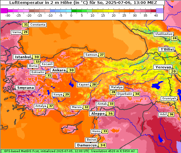 Temperatur, 6. 7. 2025