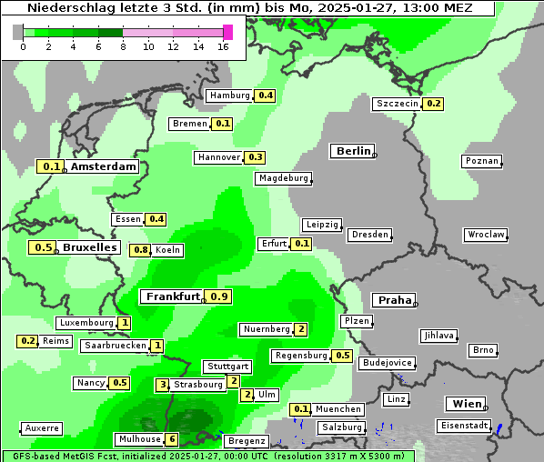 Niederschlag, 27. 1. 2025