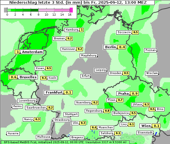 Niederschlag, 12. 9. 2025
