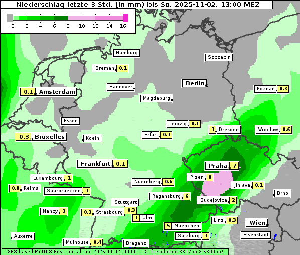 Niederschlag, 2. 11. 2025