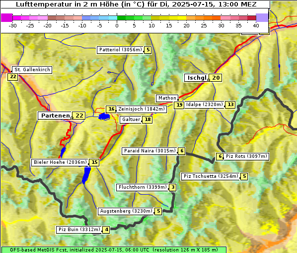 Temperatur, 15. 7. 2025