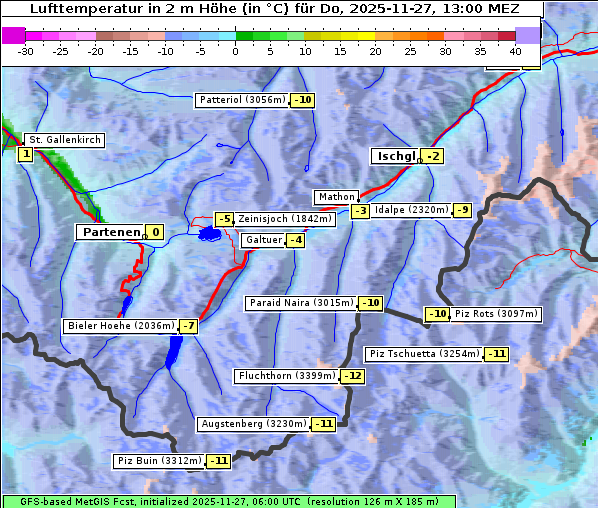 Temperatur, 27. 11. 2025