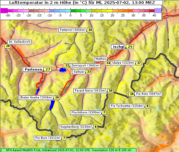 Temperatur, 2. 7. 2025