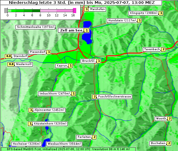 Niederschlag, 7. 7. 2025