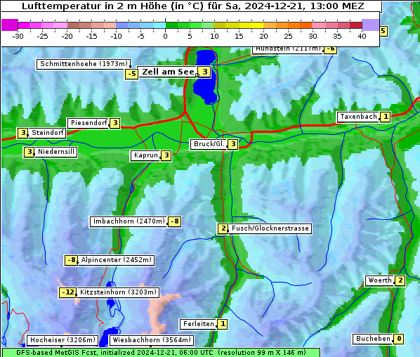 Temperatur, 21. 12. 2024