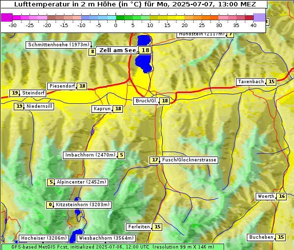 Temperatur, 7. 7. 2025