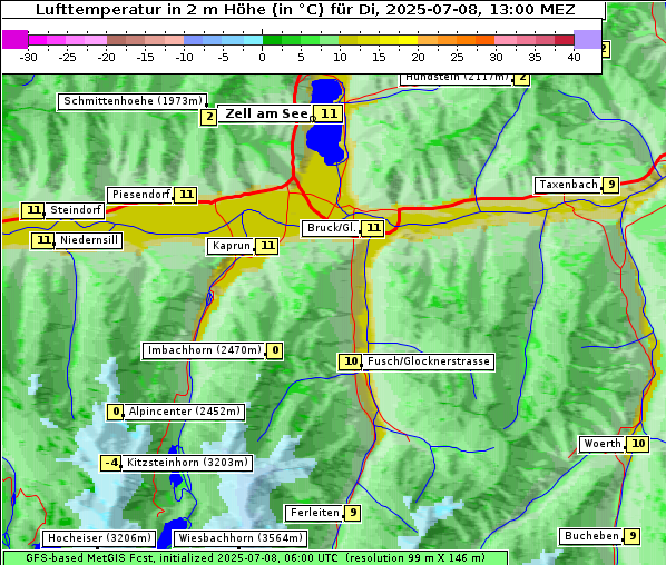 Temperatur, 8. 7. 2025