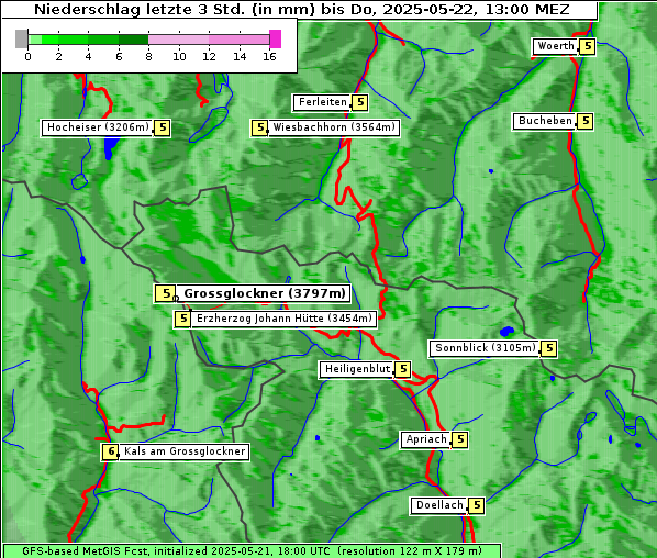 Niederschlag, 22. 5. 2025