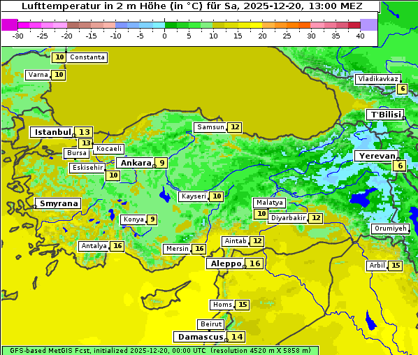 Temperatur, 20. 12. 2025