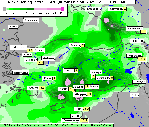 Niederschlag, 31. 12. 2025