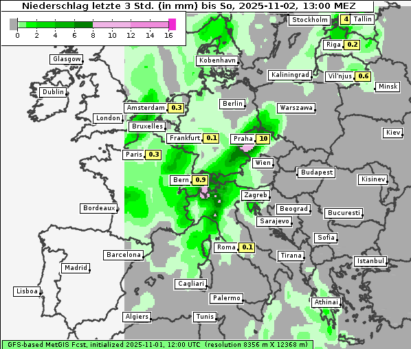 Niederschlag, 2. 11. 2025