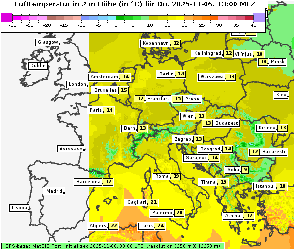 Temperatur, 6. 11. 2025