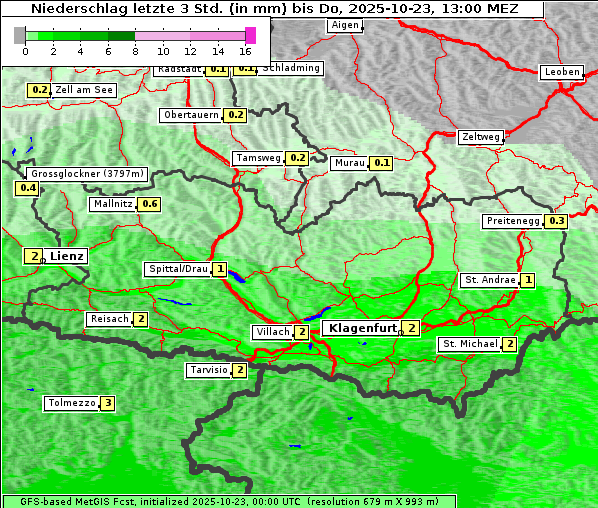 Niederschlag, 23. 10. 2025