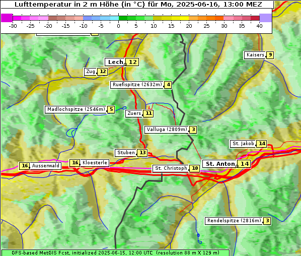 Temperatur, 16. 6. 2025