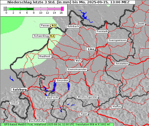 Niederschlag, 15. 9. 2025