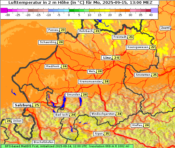 Temperatur, 15. 9. 2025