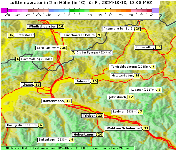 Temperatur, 18. 10. 2024