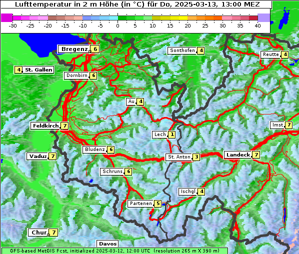 Temperatur, 13. 3. 2025