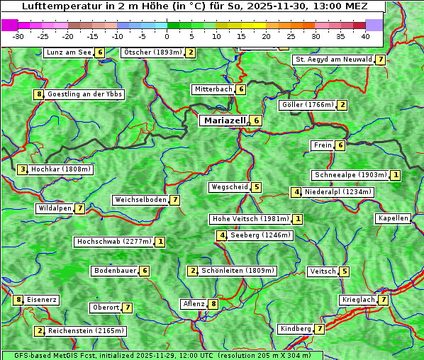 Temperatur, 30. 11. 2025