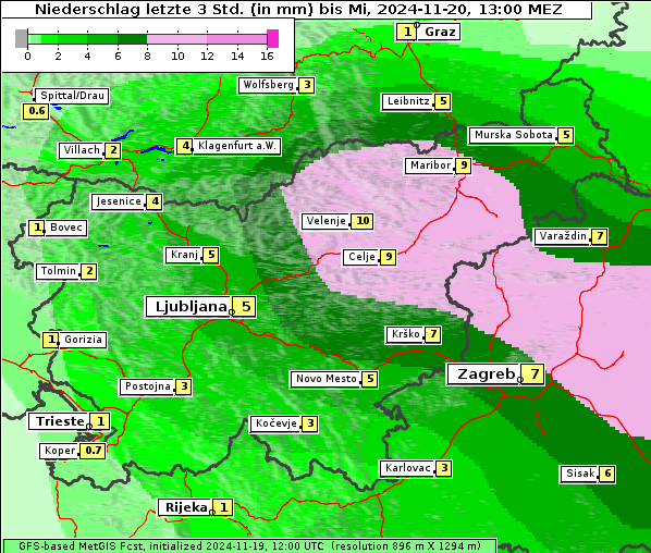 Niederschlag, 20. 11. 2024