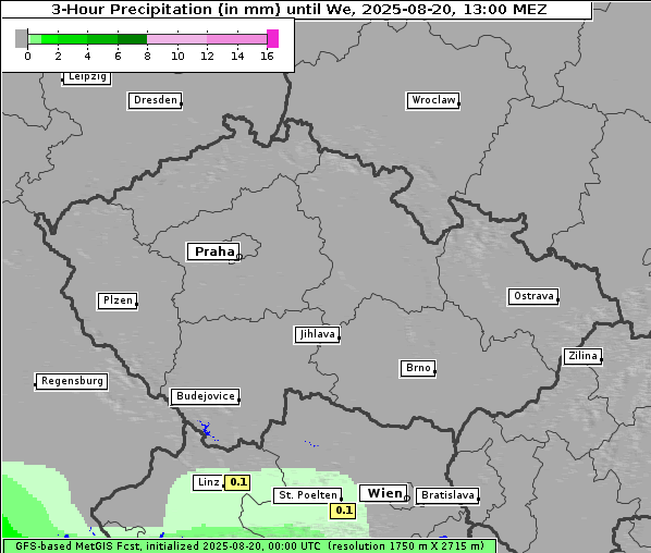 Niederschlag, 20. 8. 2025