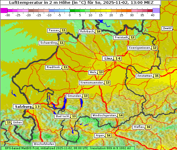 Temperatur, 2. 11. 2025