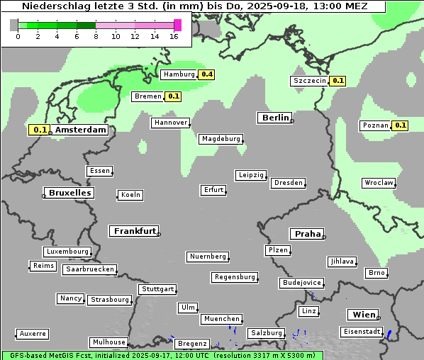 Niederschlag, 18. 9. 2025