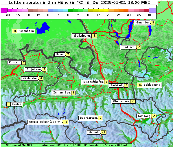 Temperatur, 2. 1. 2025