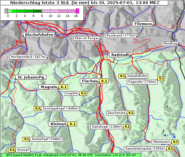 Niederschlag, 1. 7. 2025