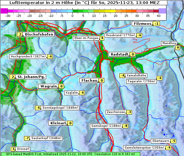 Temperatur, 23. 11. 2025